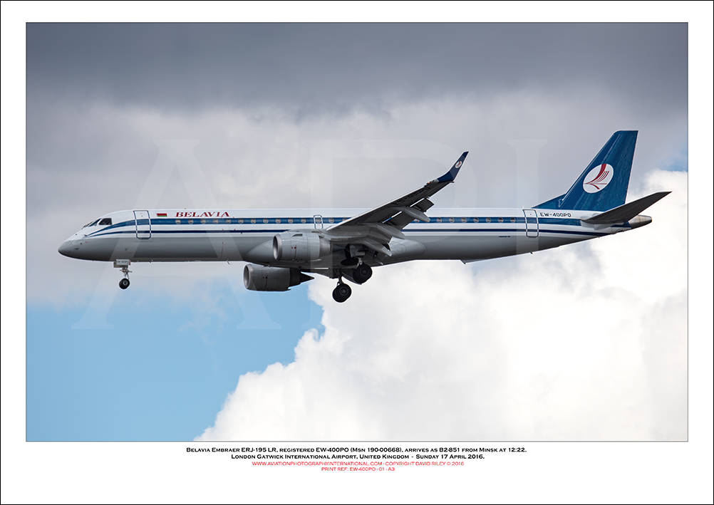 EW-400PO - Belavia Embraer ERJ-195 LR, (Msn 190-00668) - 01