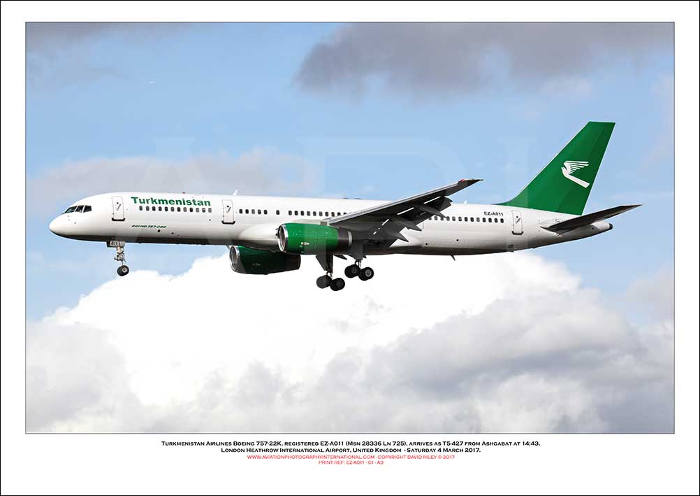 EZ-A011 - Turkmenistan Airlines Boeing 757-22K  (Msn 28336 Ln 725) - 01