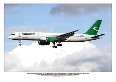 EZ-A011 - Turkmenistan Airlines Boeing 757-22K  (Msn 28336 Ln 725) - 01