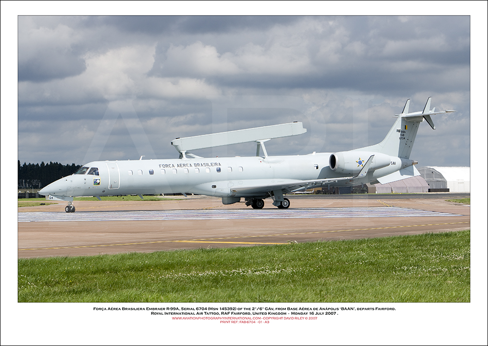 6704 - For�a A�rea Brasiliera Embraer R-99A  (Msn 145392) - 01