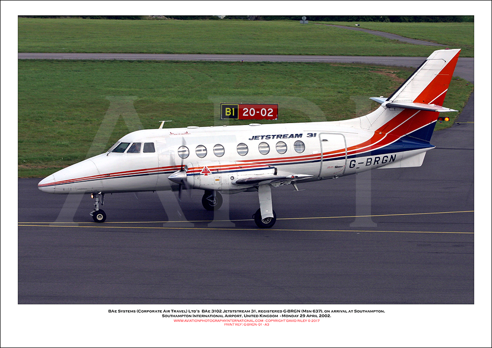 G-BRGN - BAe Systems (Corporate Air Travel) Ltd�s  BAe 3102 Jetststream 31 (Msn 637) - 01
