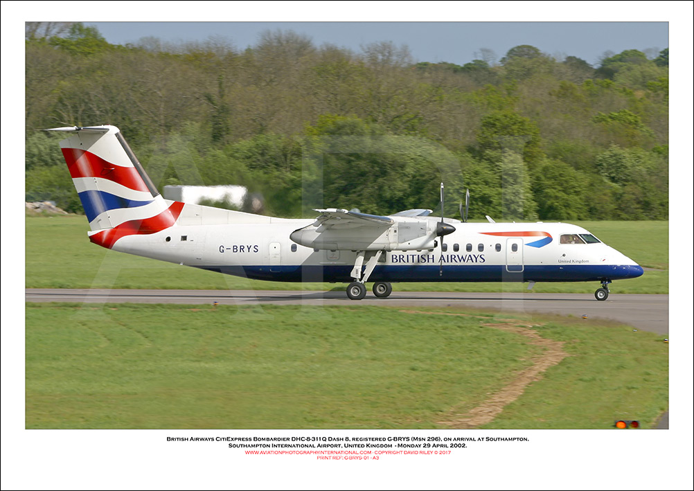 G-BRYS - British Airways CitiExpress Bombardier DHC-8-311Q Dash 8  (Msn 296) - 01