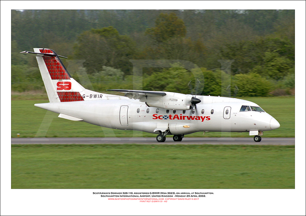 G-BWIR - ScotAirways Dornier 328-110, (Msn 3023) - 01