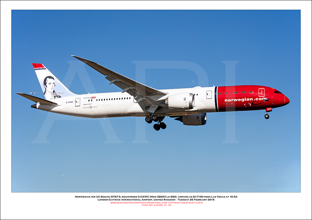 G-CKWC - Norwegian Air UK Boeing 787-9 (Msn 38893 Ln 680) - 01