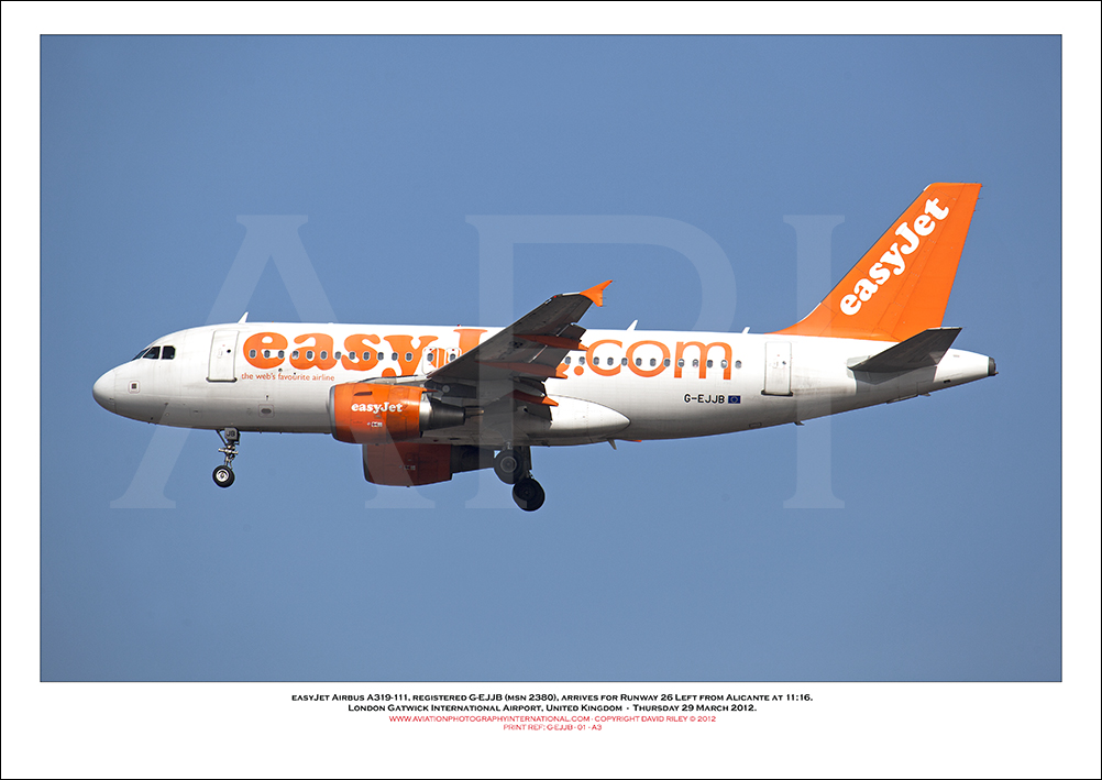 G-EJJB - easyJet Airbus A319-111 (Msn 2380) - 01