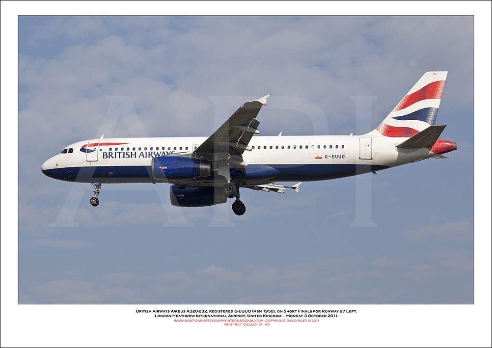 G-EUUO - British Airways Airbus A320-232 (Msn 1958) - 01