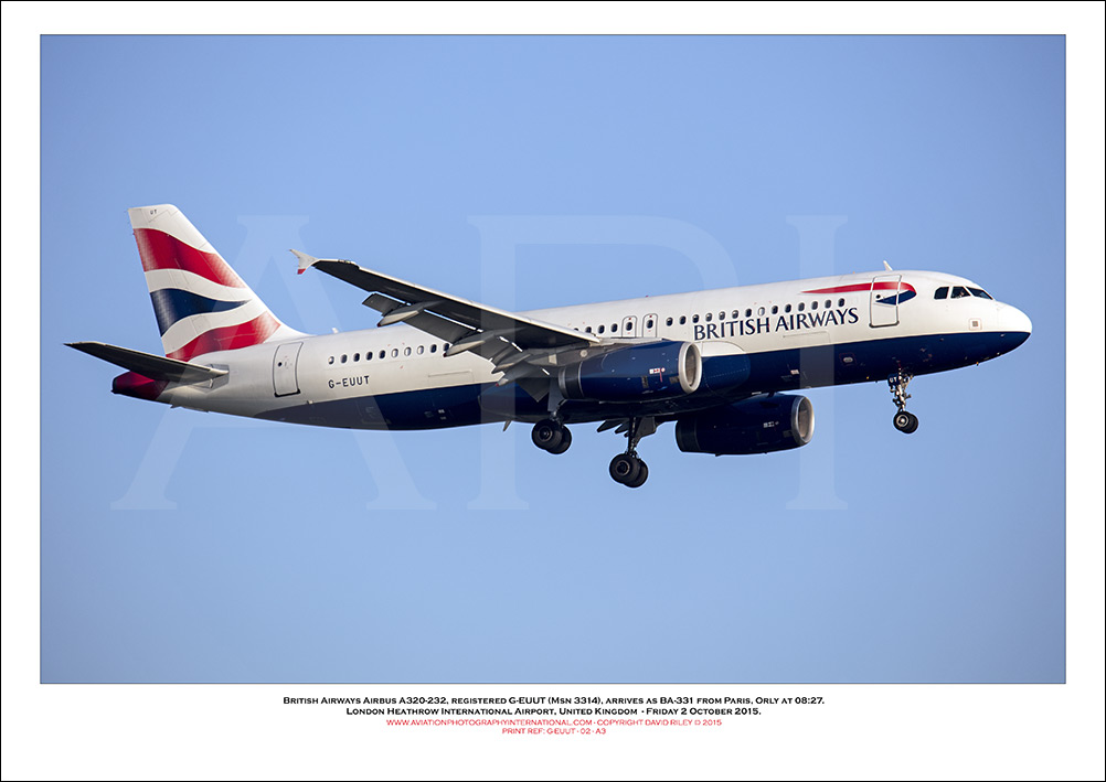 G-EUUT - British Airways Airbus A320-232 (Msn 3314) - 02