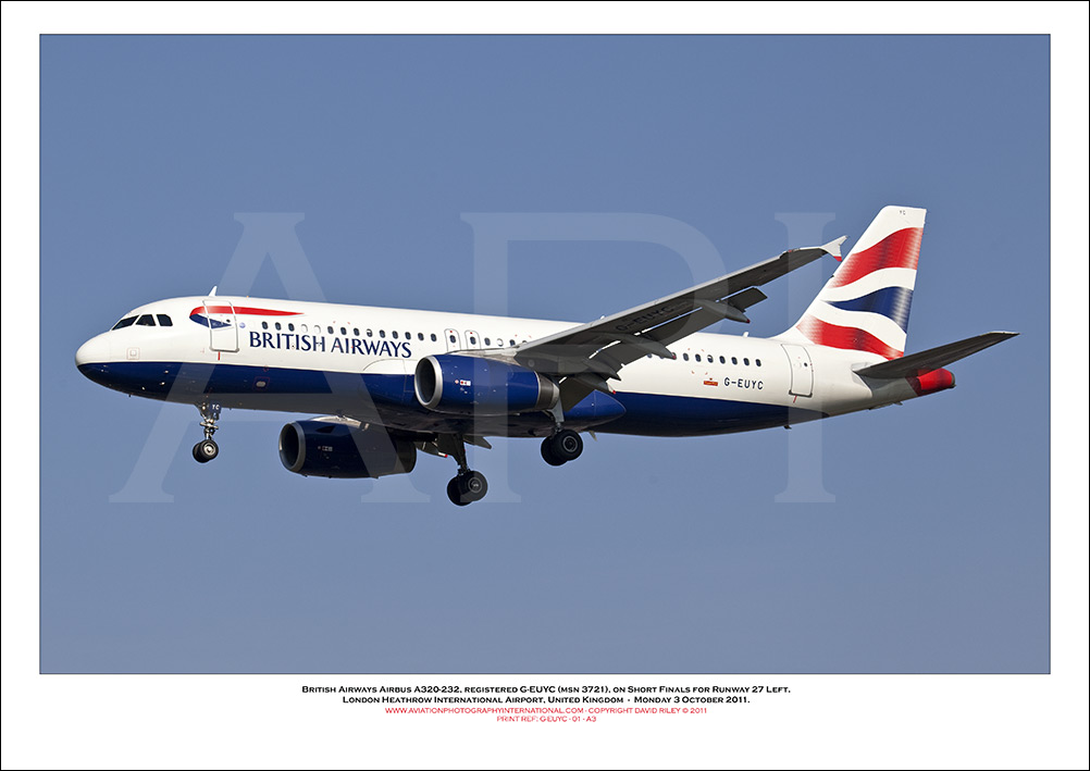 G-EUYC - British Airways Airbus A320-232 (Msn 3721) - 01