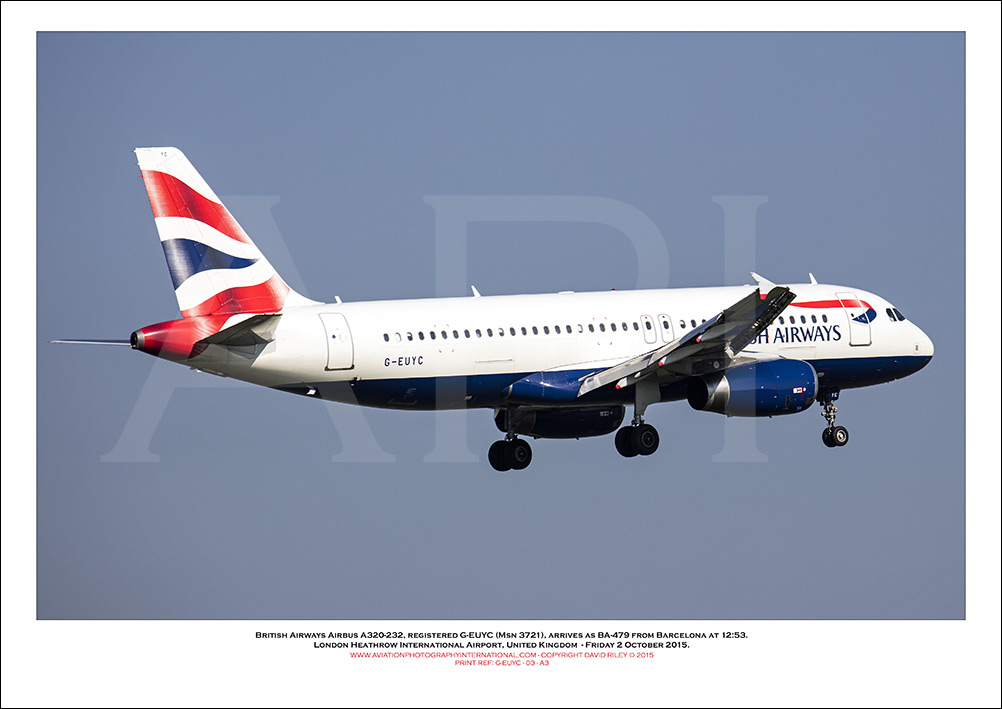 G-EUYC - British Airways Airbus A320-232 (Msn 3721) - 03