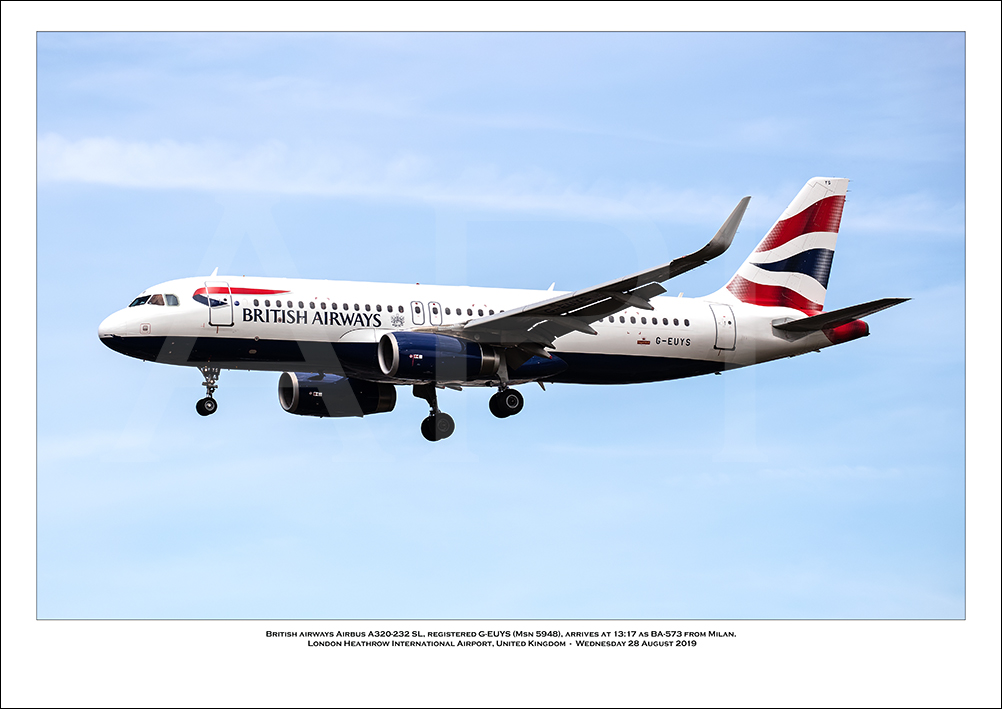 G-EUYS - British Airways Airbus A320-232 SL (Msn 5948) - 02
