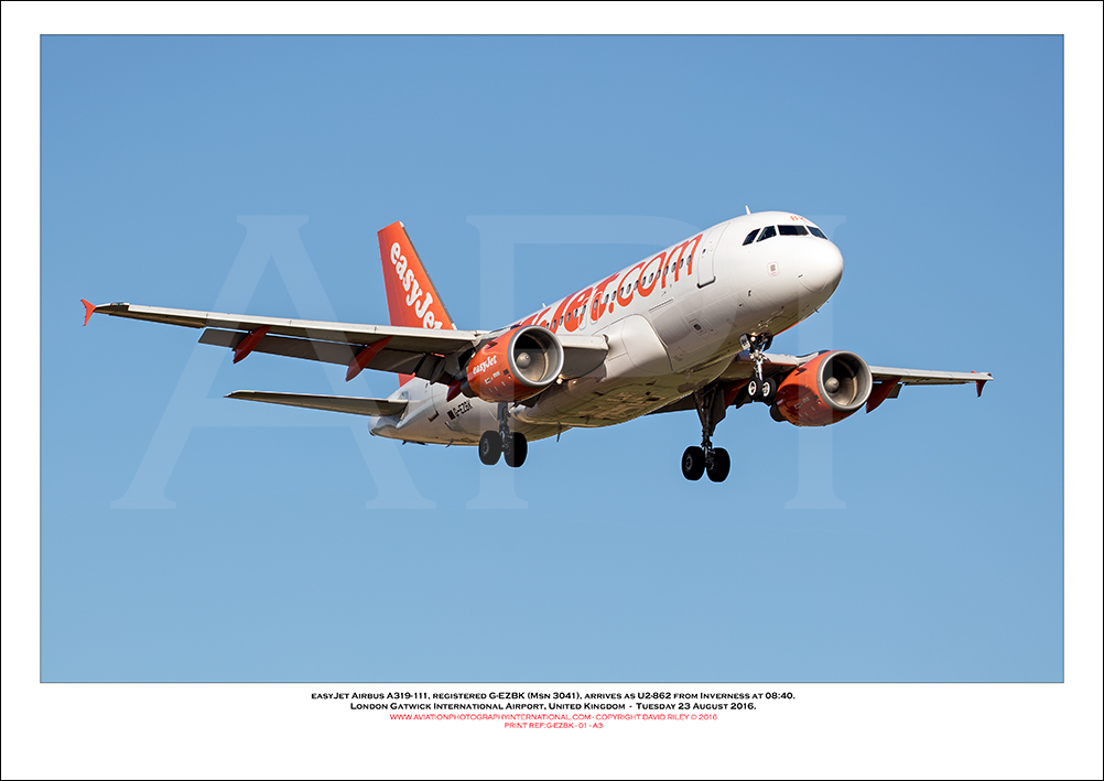 G-EZBK - easyJet Airbus A319-111 (Msn 3041) - 01