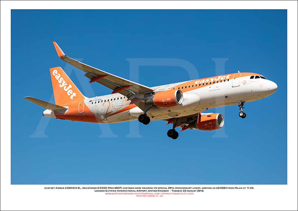 G-EZOX - easyJet Airbus A320-214 SL in 20th Anniversary markings (Msn 6837) - 01