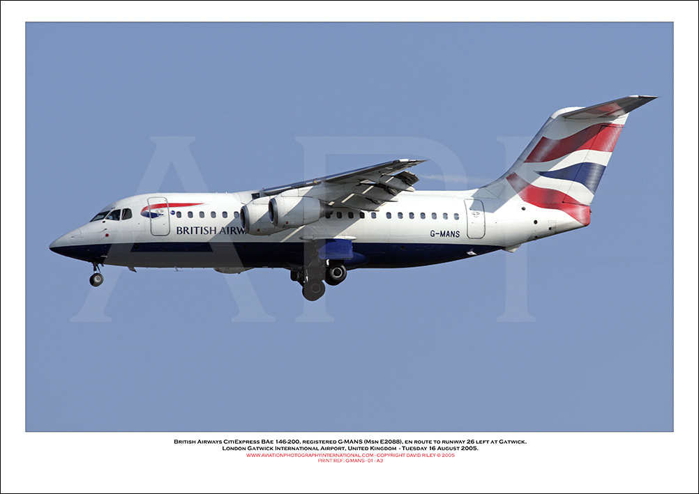 G-MANS - British Airways CitiExpress BAe 146-200  (Msn E2088) - 01