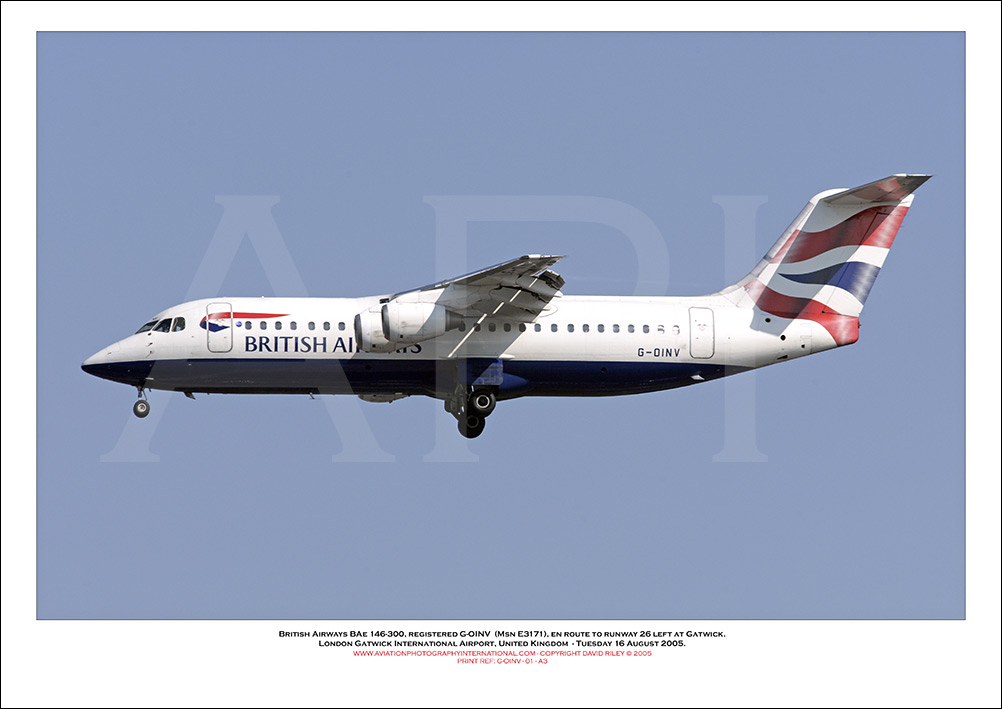 G-OINV - British Airways Citiexpress BAe 146-300  (Msn E3171) - 01