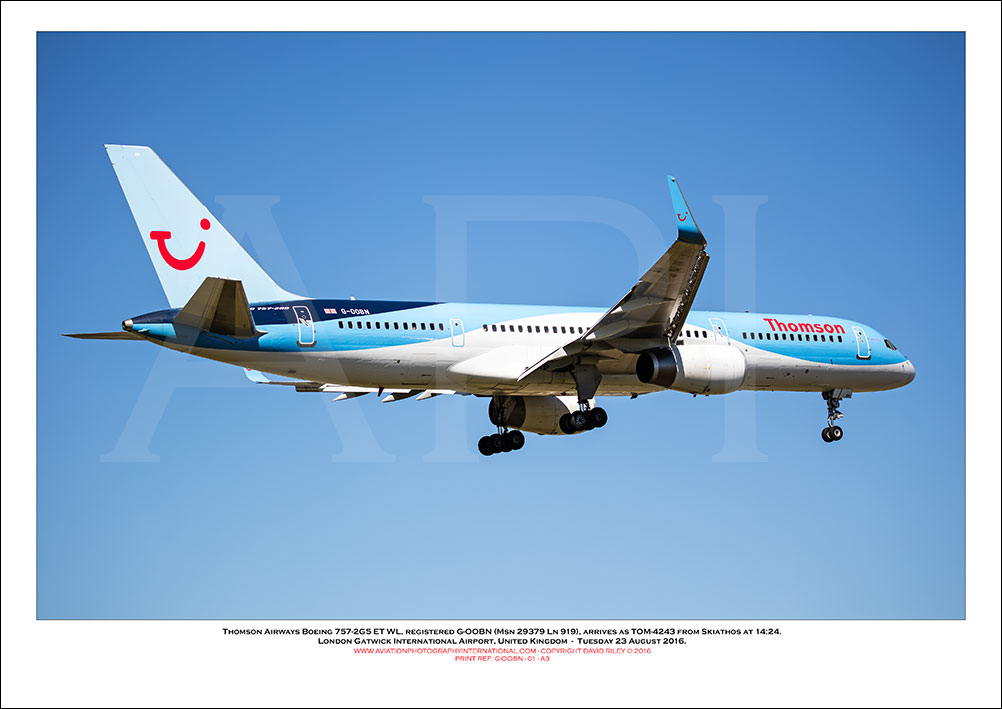 G-OOBN - Thomson Airways Boeing 757-2G5 ET WL (Msn  29379 Ln 919) - 01