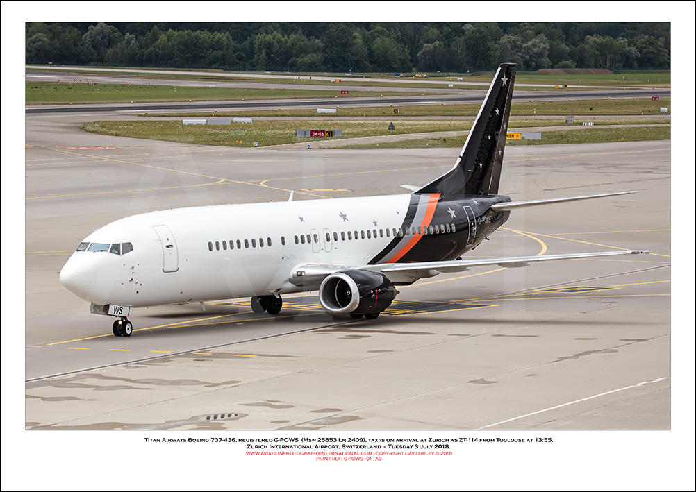 G-POWS - Titan Airways Boeing 737-436  (Msn 25853 Ln 2409) - 01