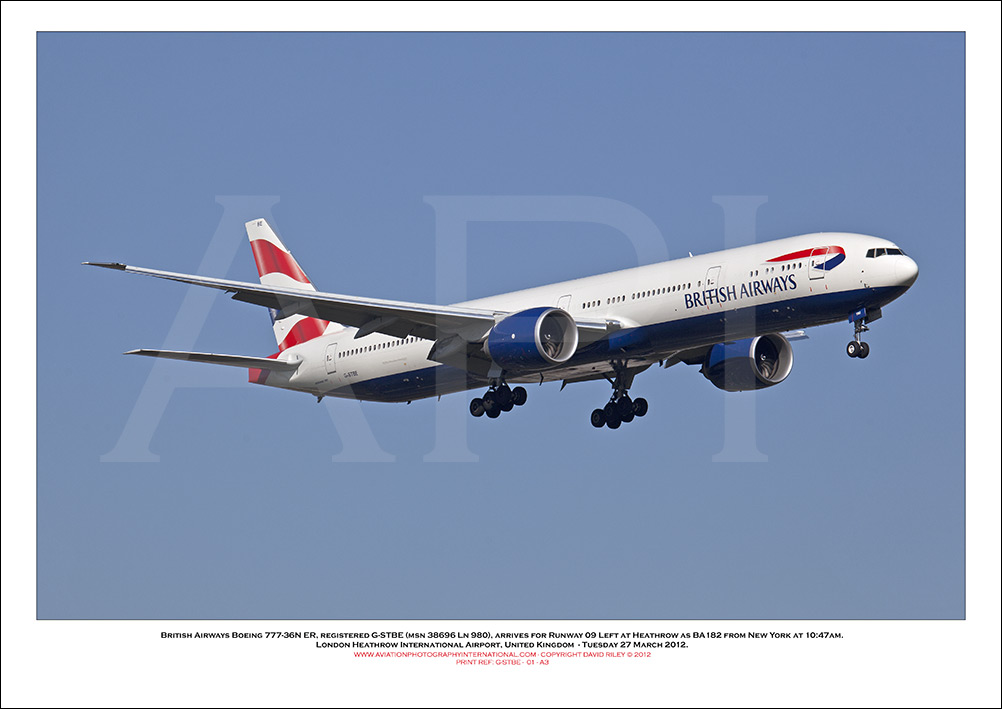 G-STBE  - British Airways Boeing 777-336 ER  (msn 38696 Ln 980) - 01