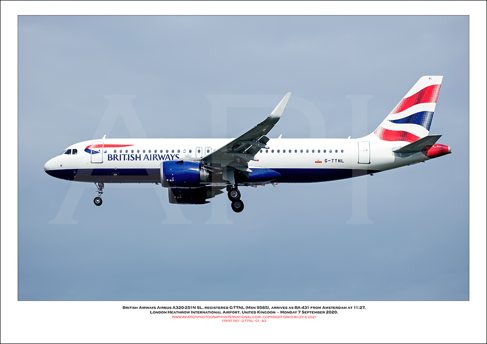 G-TTNL - British Airways Airbus A320-251N SL (Msn 9585 ) - 01