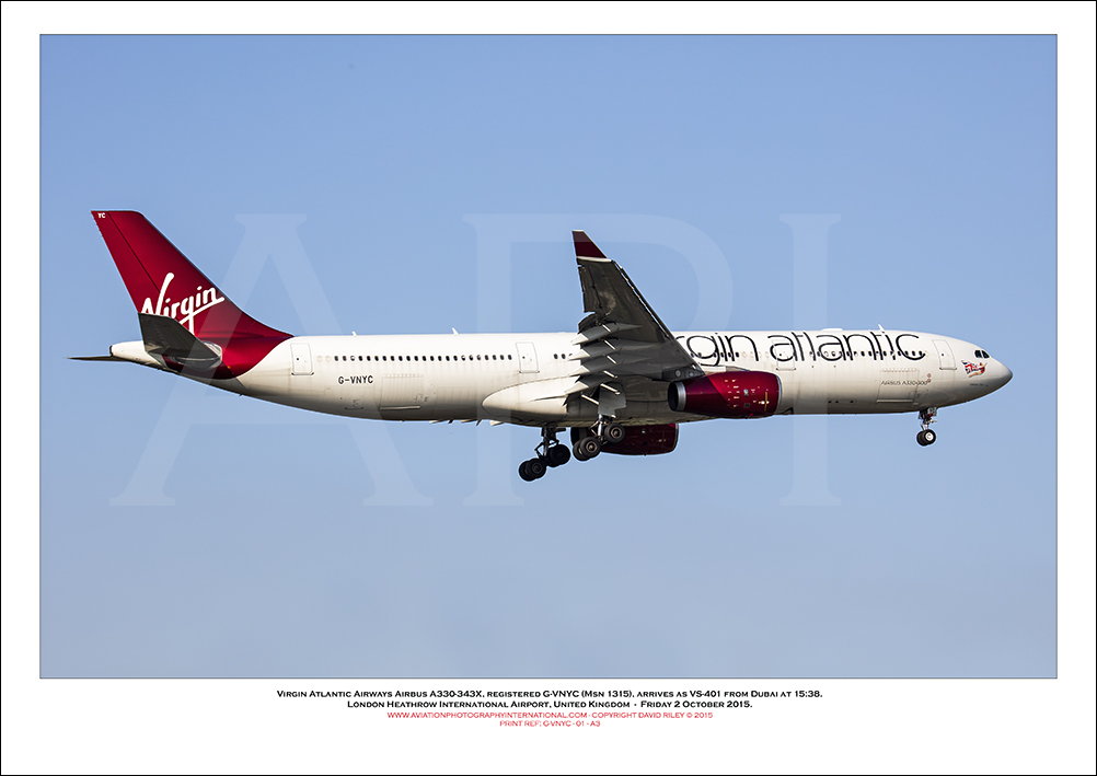 G-VNYC - Virgin Atlantic Airways Airbus A330-343X, (Msn 1315) - 01