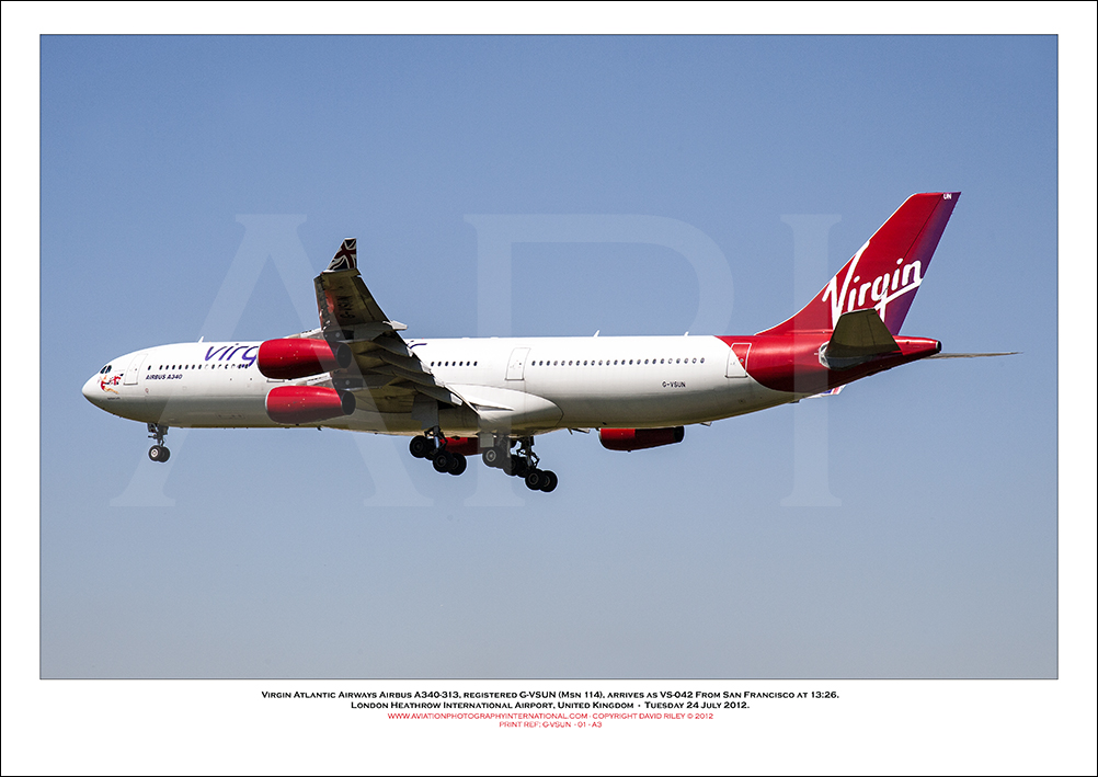 G-VSUN - Virgin Atlantic Airways Airbus A340-313 (Msn 114) - 01