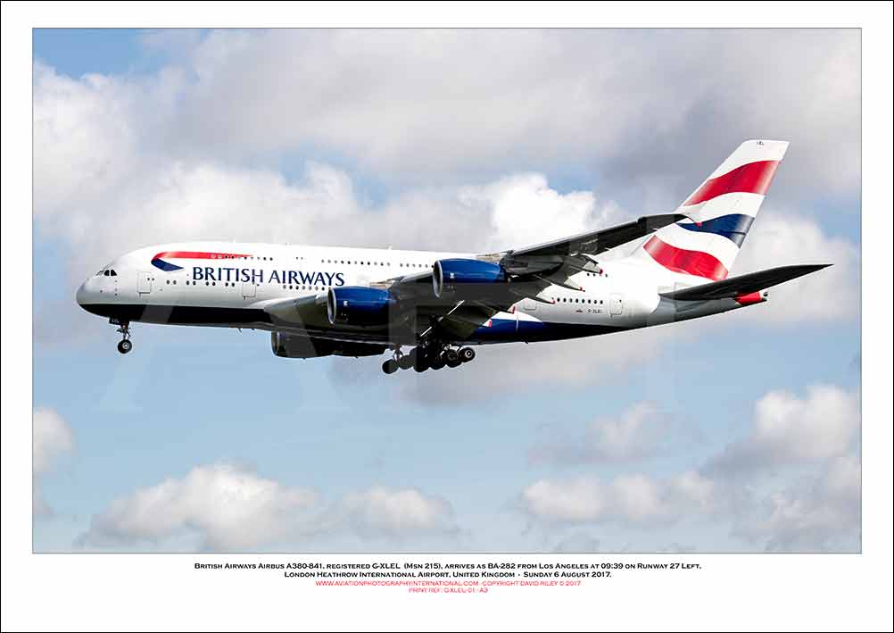 G-XLEL - British Airways Airbus A380-841 (Msn 215) - 01