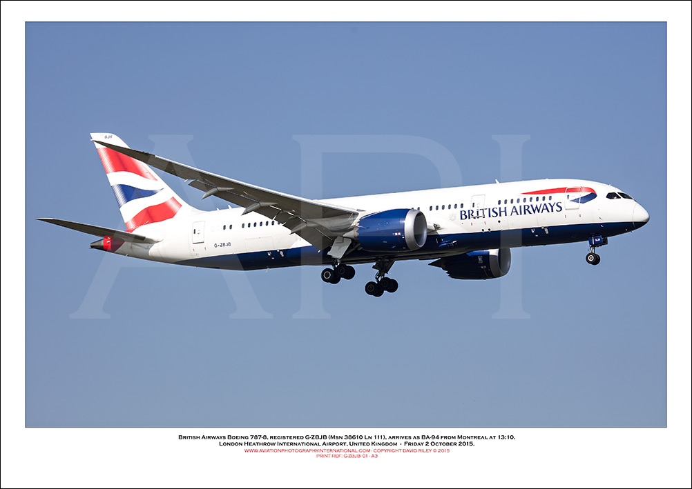 G-ZBJB - British Airways Boeing 787-8 Dreamliner (Msn 38610 Ln 111) - 01
