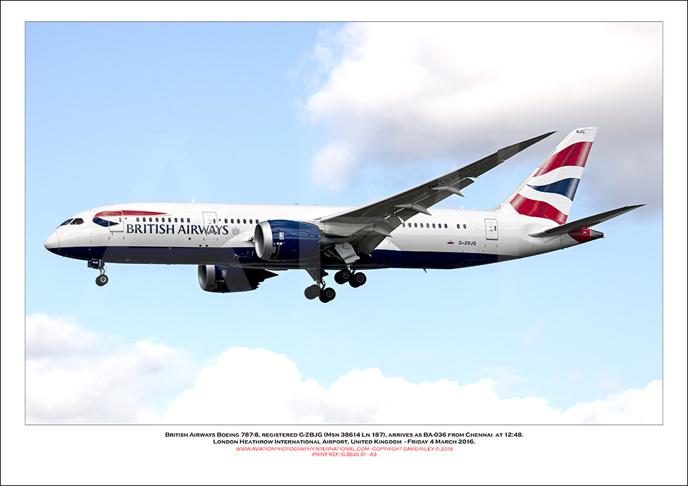 G-ZBJG - British Airways Boeing 787-8 Dreamliner (Msn 38614 Ln 187) - 01