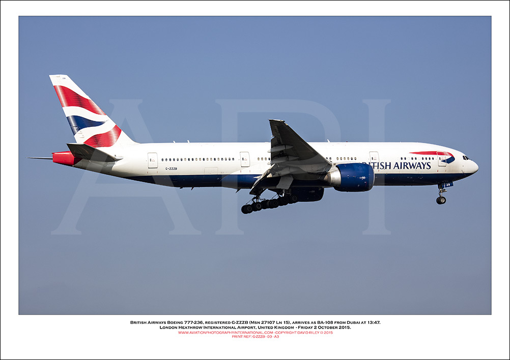 G-ZZZB - British Airways Boeing 777-236 (Msn 27106 ln 10) - 03