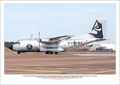 GERMAN-51+01 - German Air Force Transall C160D (Msn D138) - 01