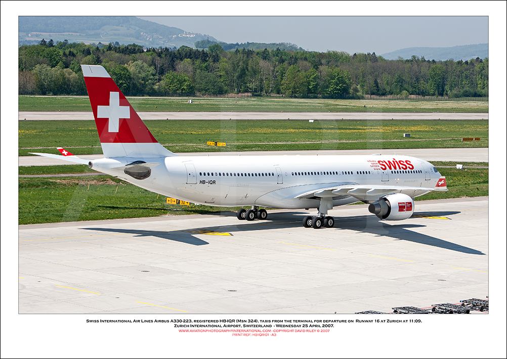 HB-IQR - Swiss International Air Lines Airbus A330-223  (Msn 324) - 01