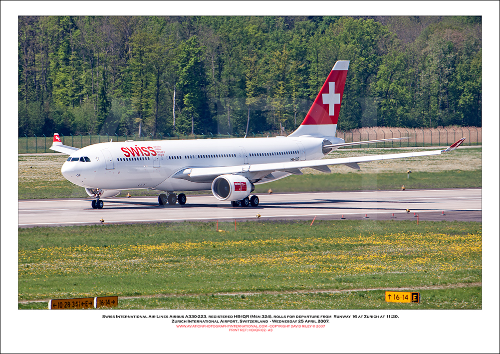 HB-IQR - Swiss International Air Lines Airbus A330-223  (Msn 324) - 02