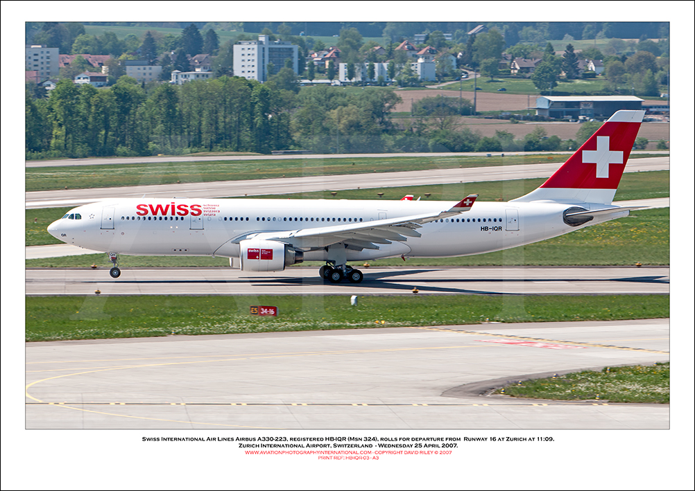 HB-IQR - Swiss International Air Lines Airbus A330-223  (Msn 324) - 03