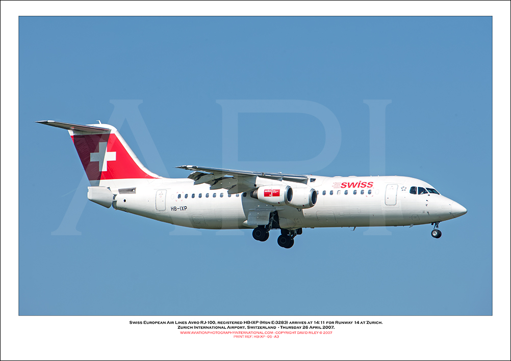 HB-IXP - Swiss European Air Lines Avro RJ100 (Msn E3283) - 05