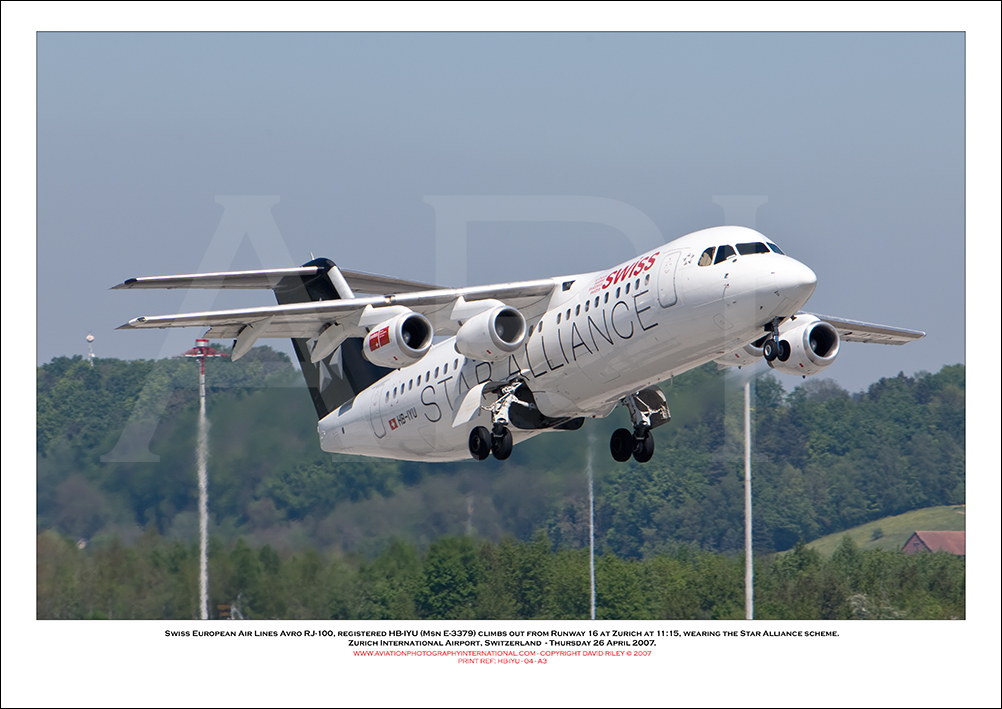 HB-IYU - Swiss European Air Lines Avro RJ100 (Msn E3379) - 04