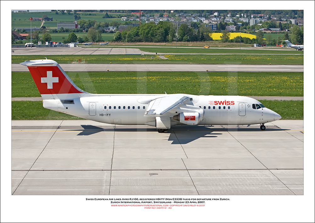 HB-IYY - Swiss European Air Lines Avro RJ100 (Msn E-3339)- 01