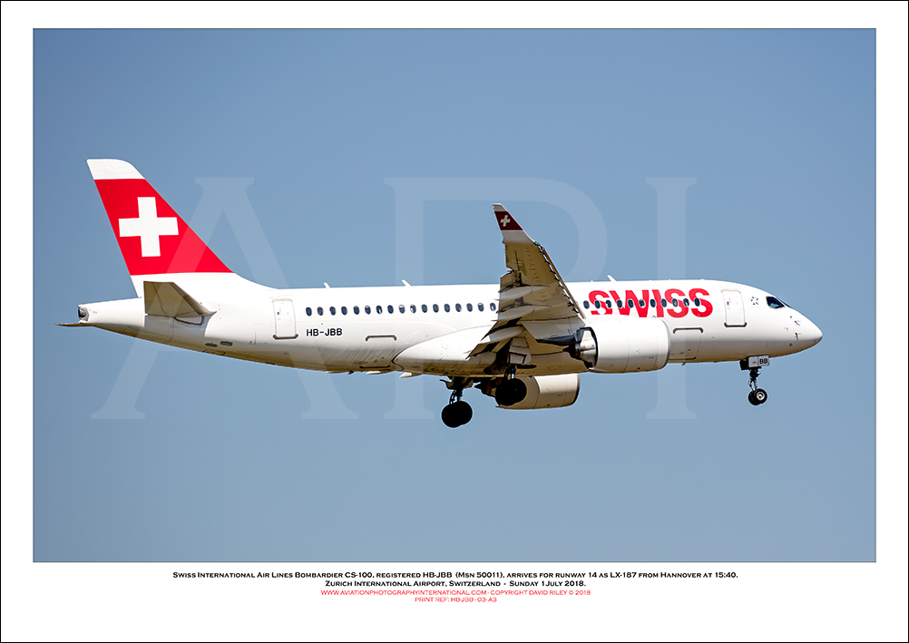 HB-JBB - Swiss International Air Lines  Bombardier CS100 (Msn 50011) - 03