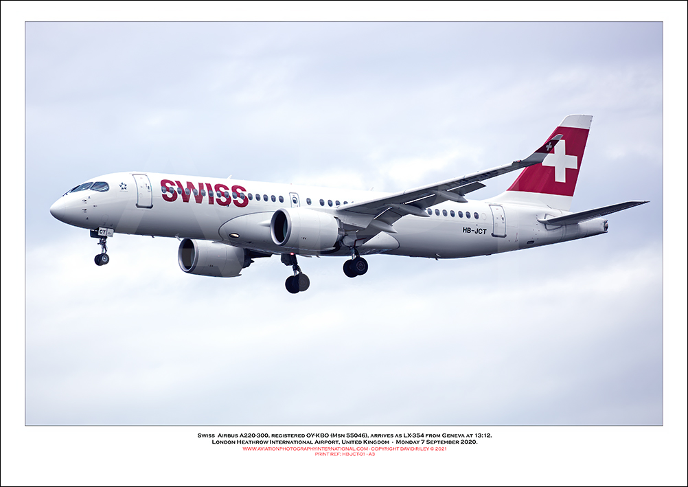 HB-JCT - Swiss International Air Lines Airbus A220-300  (Msn 55046) - 01
