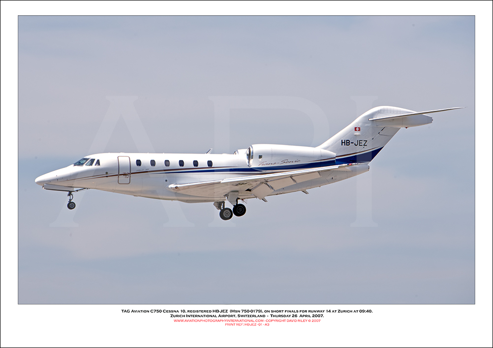 HB-JEZ - Cessna 750 Citation X, (Msn 750-0179) - 01