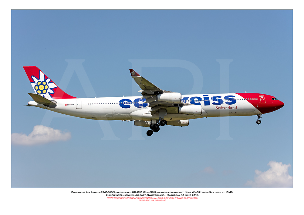 HB-JMF- Edelweiss Air Airbus A340-313 X  (Msn 561) - 02
