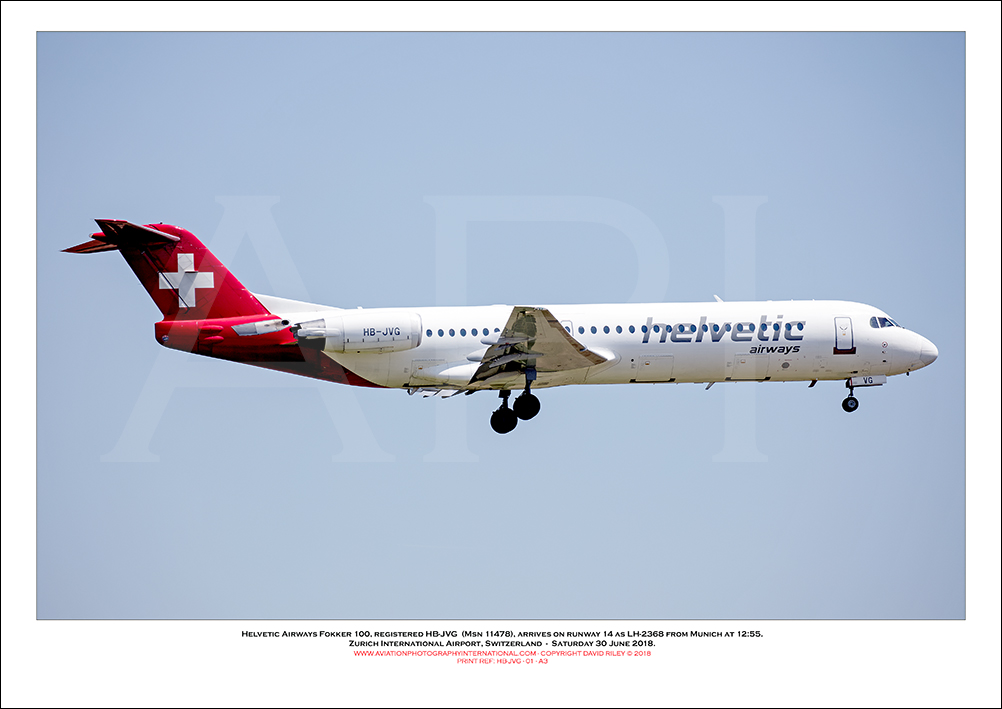 HB-JVG - Helvetic Airways Fokker 100  (Msn 11478) - 01