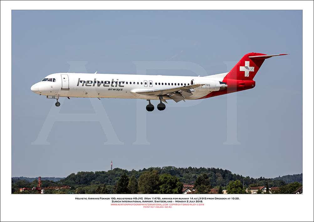 HB-JVG - Helvetic Airways Fokker 100  (Msn 11478) - 02