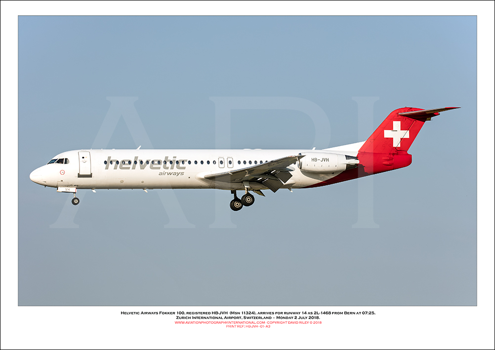 HB-JVH - Helvetic Airways Fokker 100  (Msn 11324) - 01