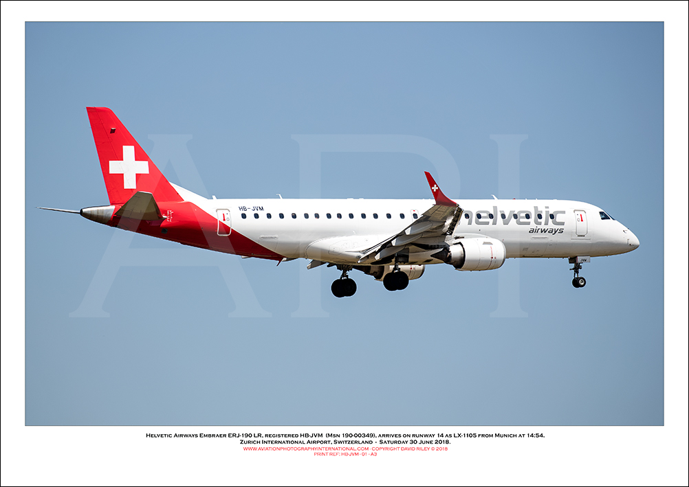 HB-JVM - Helvetic Airways Embraer ERJ-190 LR  (Msn 190-00349) - 01