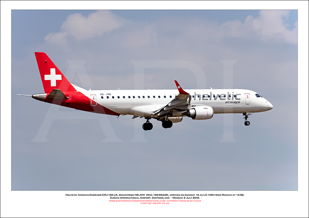 HB-JVM - Helvetic Airways Embraer ERJ-190 LR  (Msn 190-00349) - 04