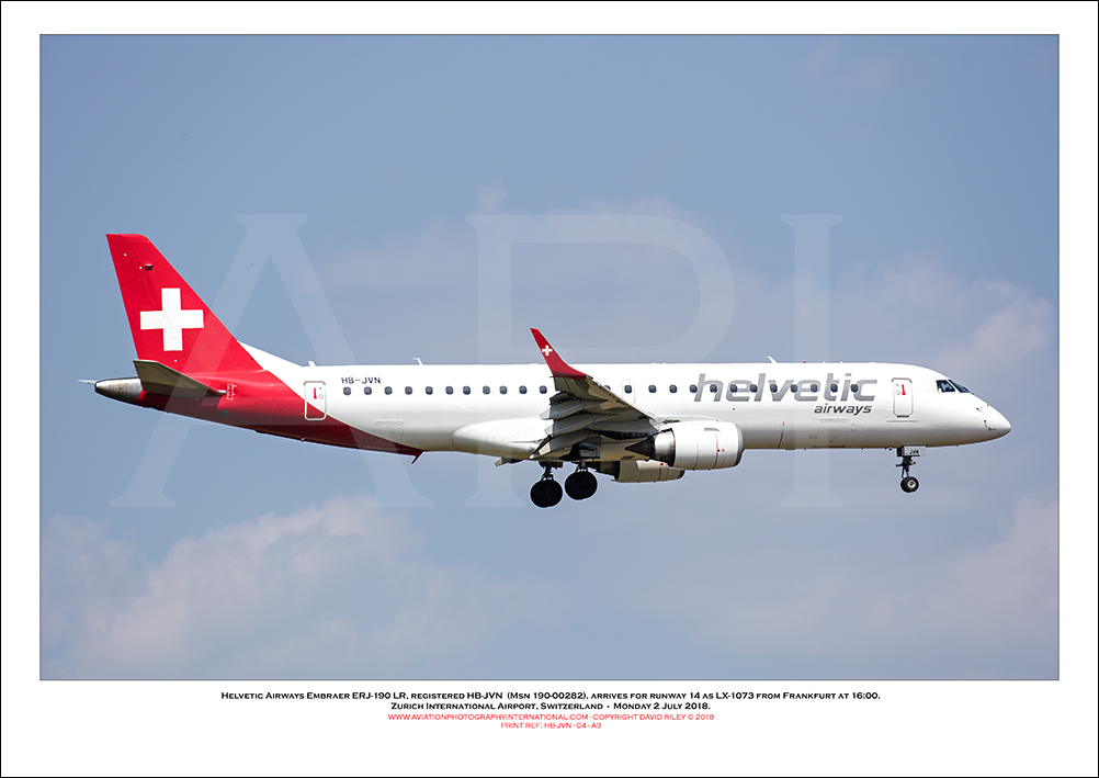 HB-JVN - Helvetic Airways Embraer ERJ-190 LR  (Msn 190-00282) - 04