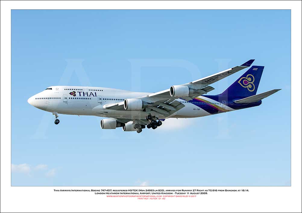 HS-TGL - Thai Airways International Boeing 747-4D7  (Msn 25366 Ln  890) - 01