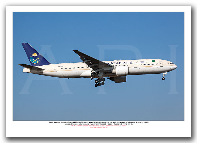 HZ-AKH - Saudi Arabian Airlines Boeing 777-268 ER (Msn 28351 Ln 124) - 01