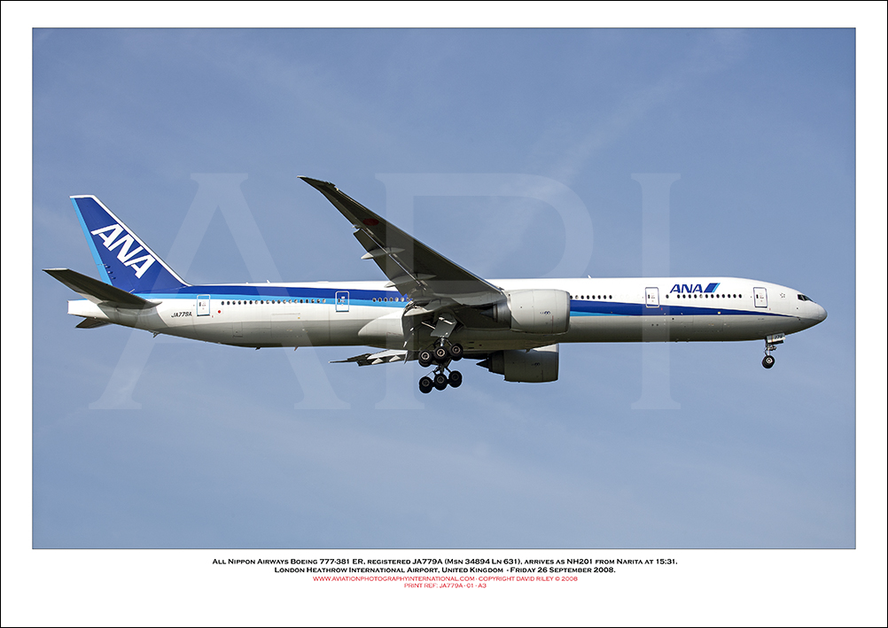 JA779A- All Nippon Airways Boeing 777-381 ER   (Msn 34894 Ln 631) - 01