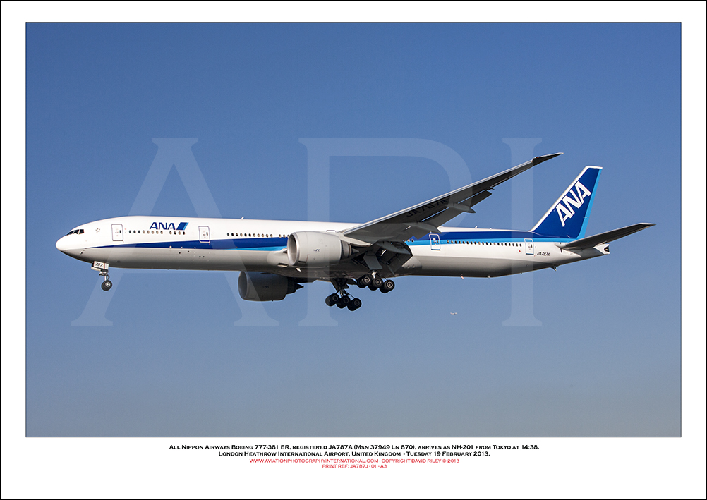 JA787A- All Nippon Airways Boeing 777-381 ER  (Msn 37949 Ln 870) - 02