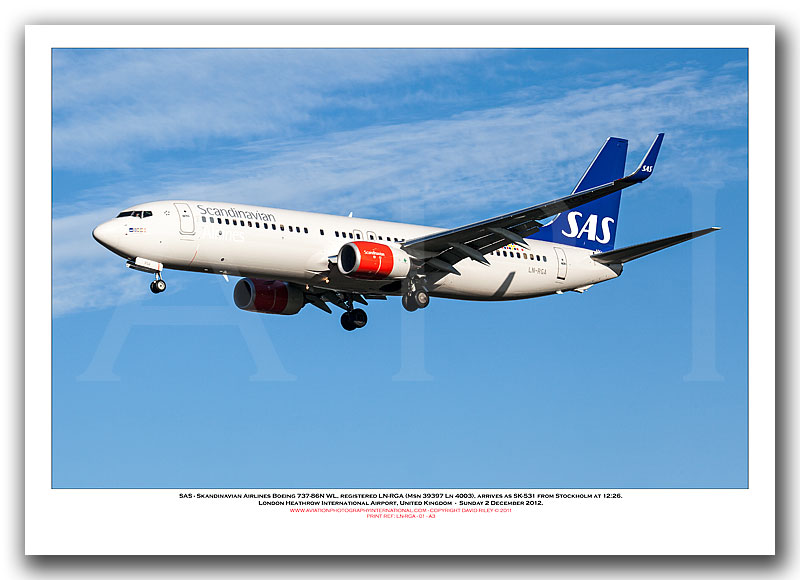 LN-RGA - SAS Skandinavian Airlines Boeing 737-86N WL (Msn 39397 Ln 4003) - 01